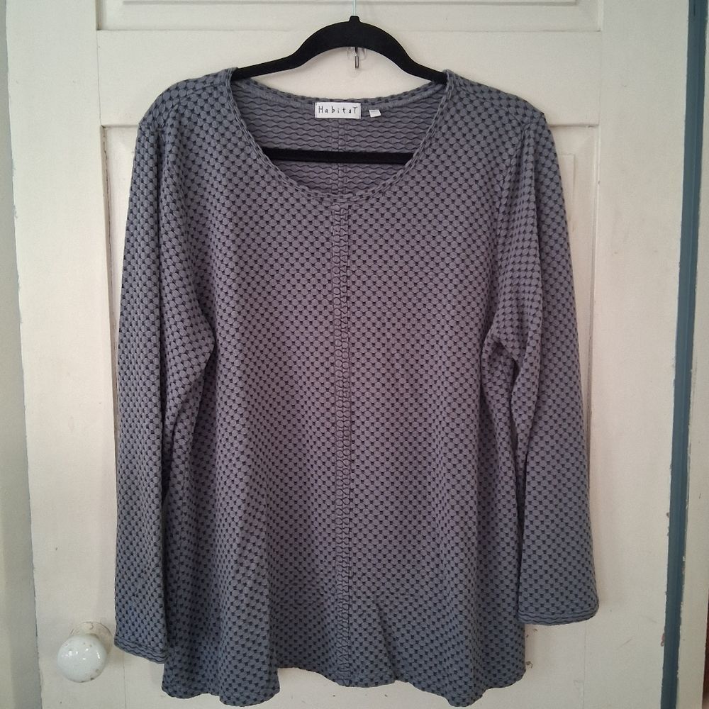 Habitat Slate Blue with Black Honeycomb Pattern Women's Tunic Top